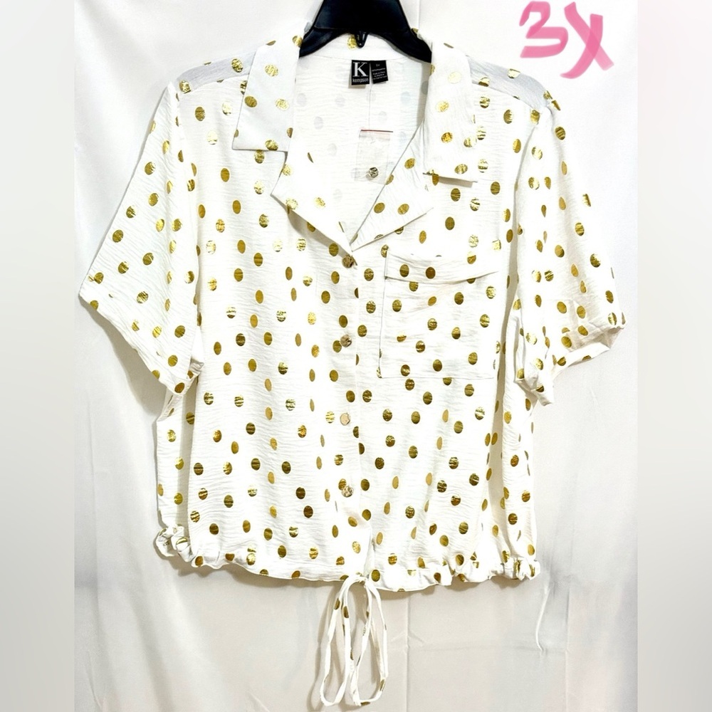 White and Gold Polka Dot Shirt